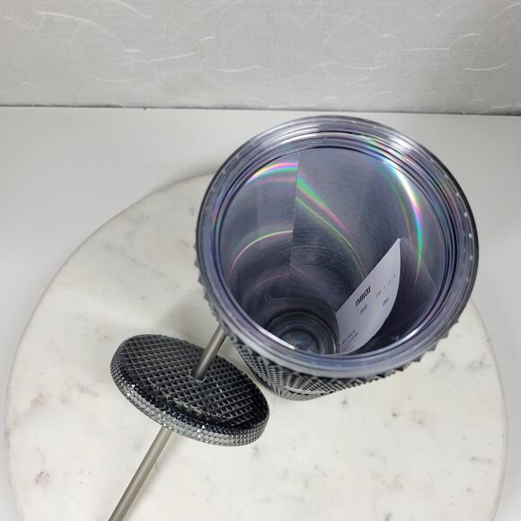 Starbucks Black Iridescent Studded Tumbler‎ Venti 24oz Gray Straw Fall 2020 - Picture 13 of 15